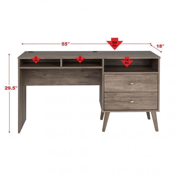 Milo Desk with Side Storage and 2 Drawers