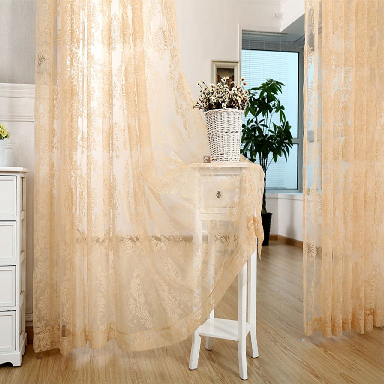 Dolce Mela Sheer Curtain Panels - Larissa 60x100