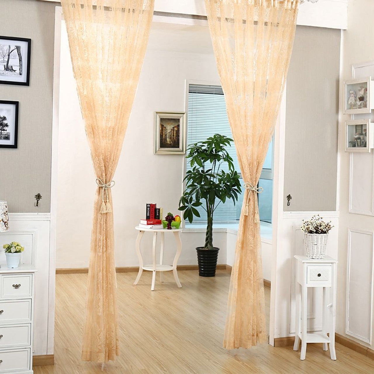 Dolce Mela Sheer Curtain Panels - Larissa 60x100