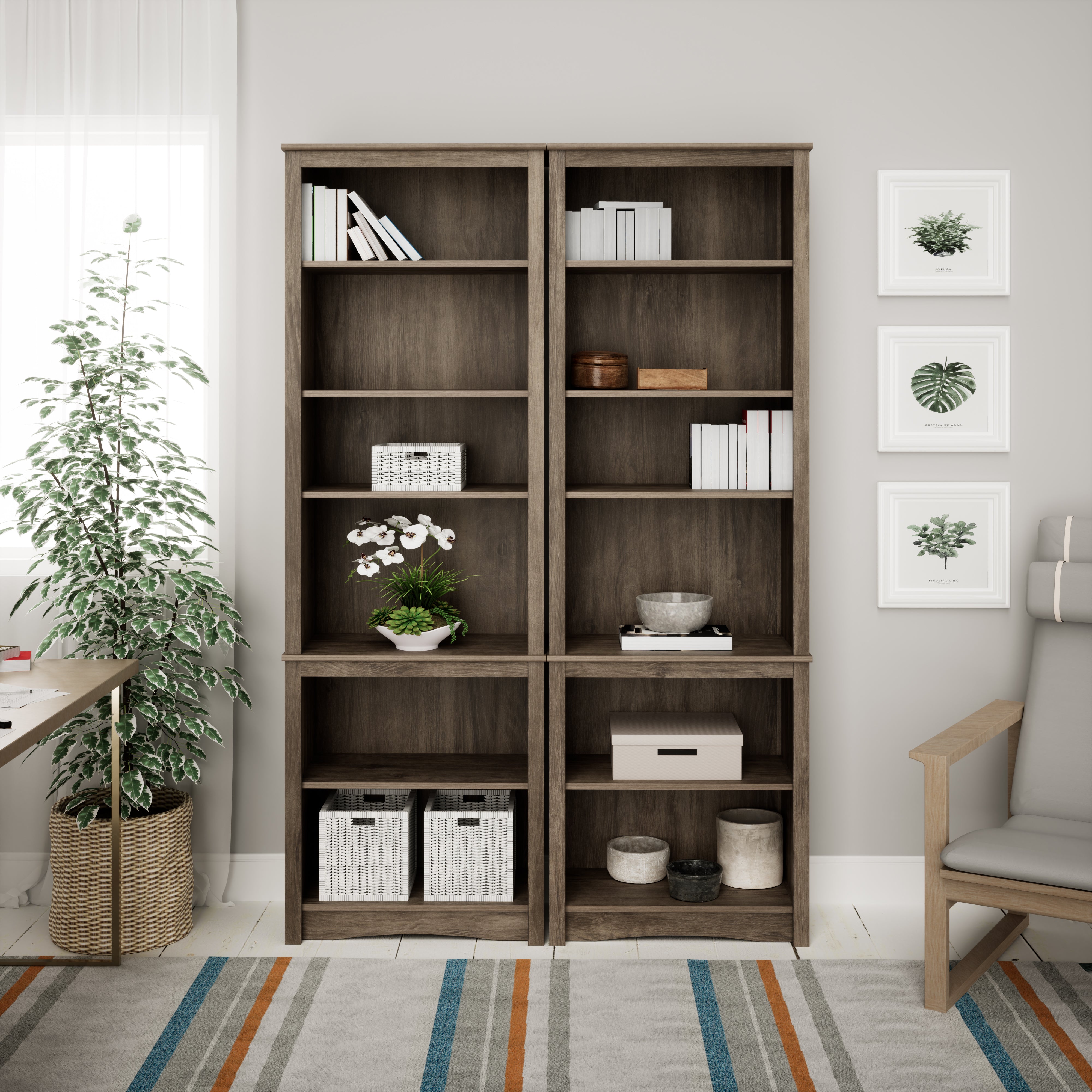 Tall 6-Shelf Bookcase