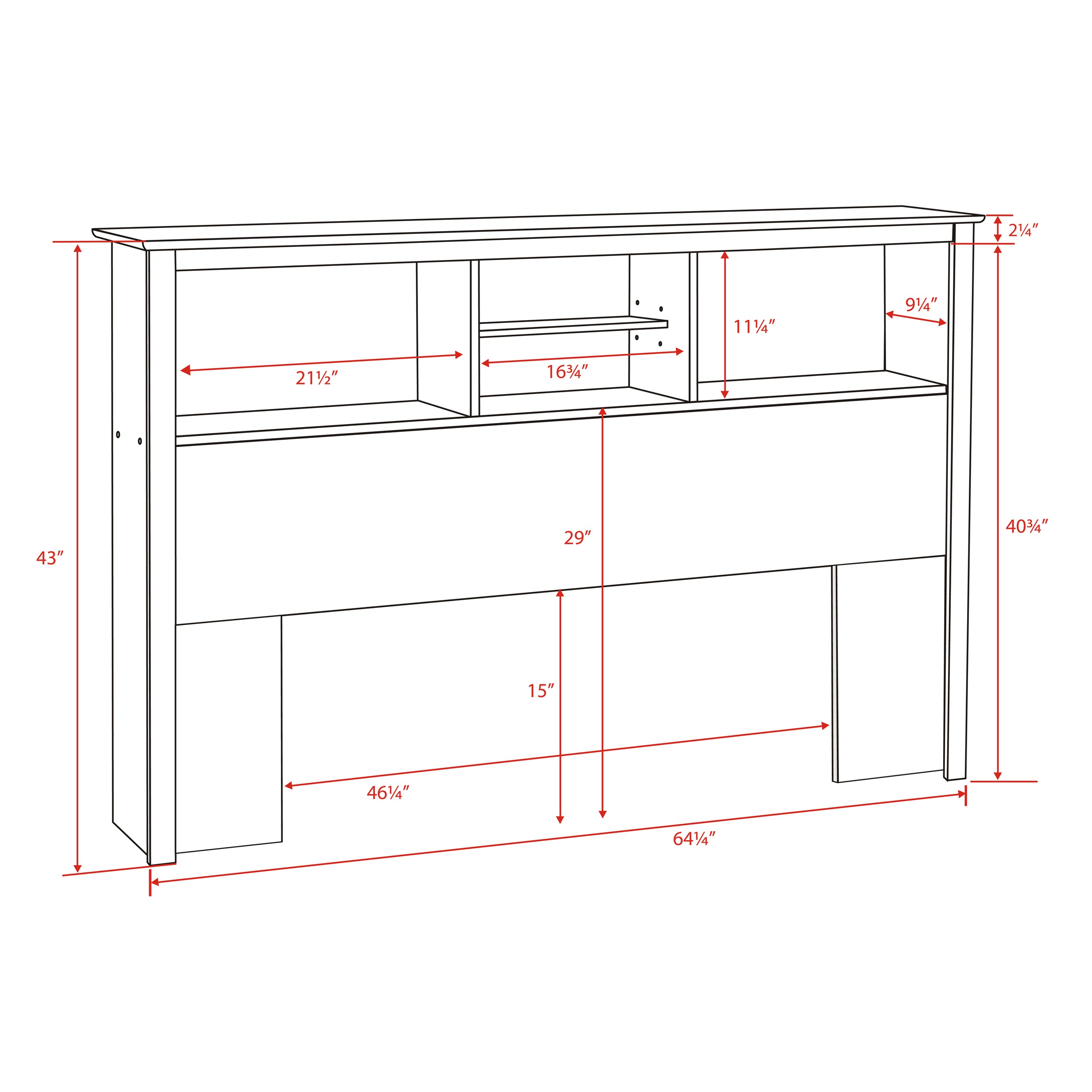 Queen Bookcase Headboard