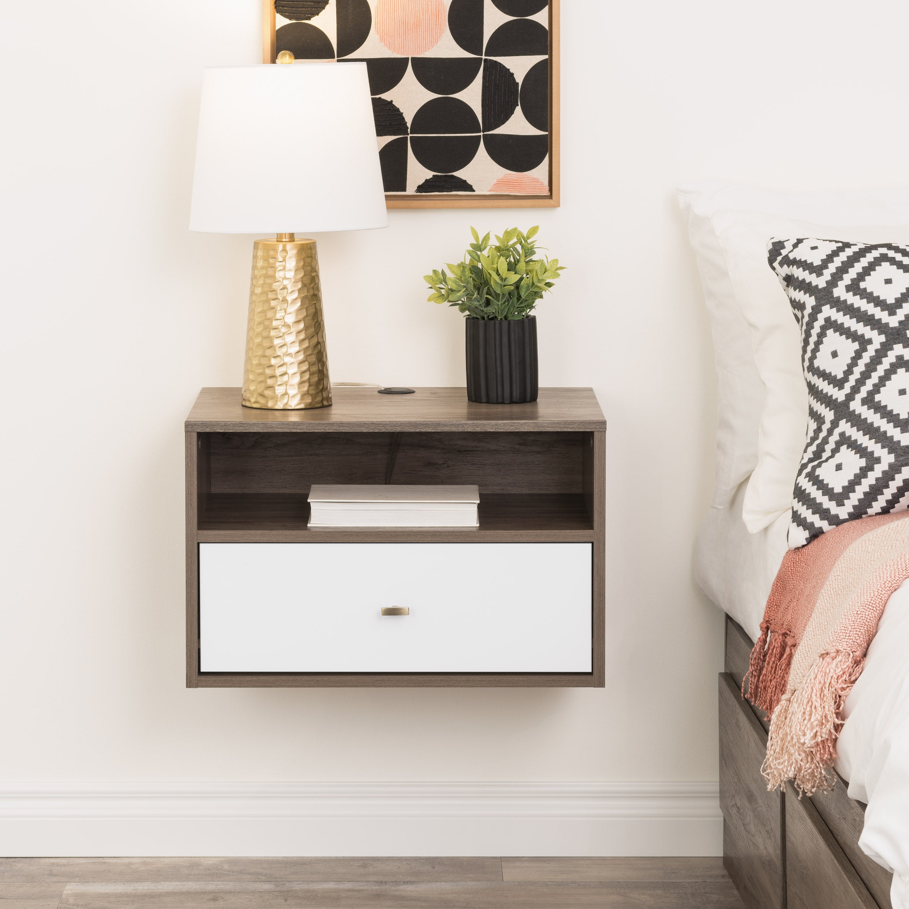 Floating Hanging Nightstand with Drawer