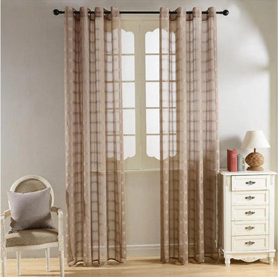 Dolce Mela Gold Sheer Curtain Panels - Golden Isles 60x100