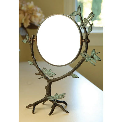 Dragonfly on Branch Mirror