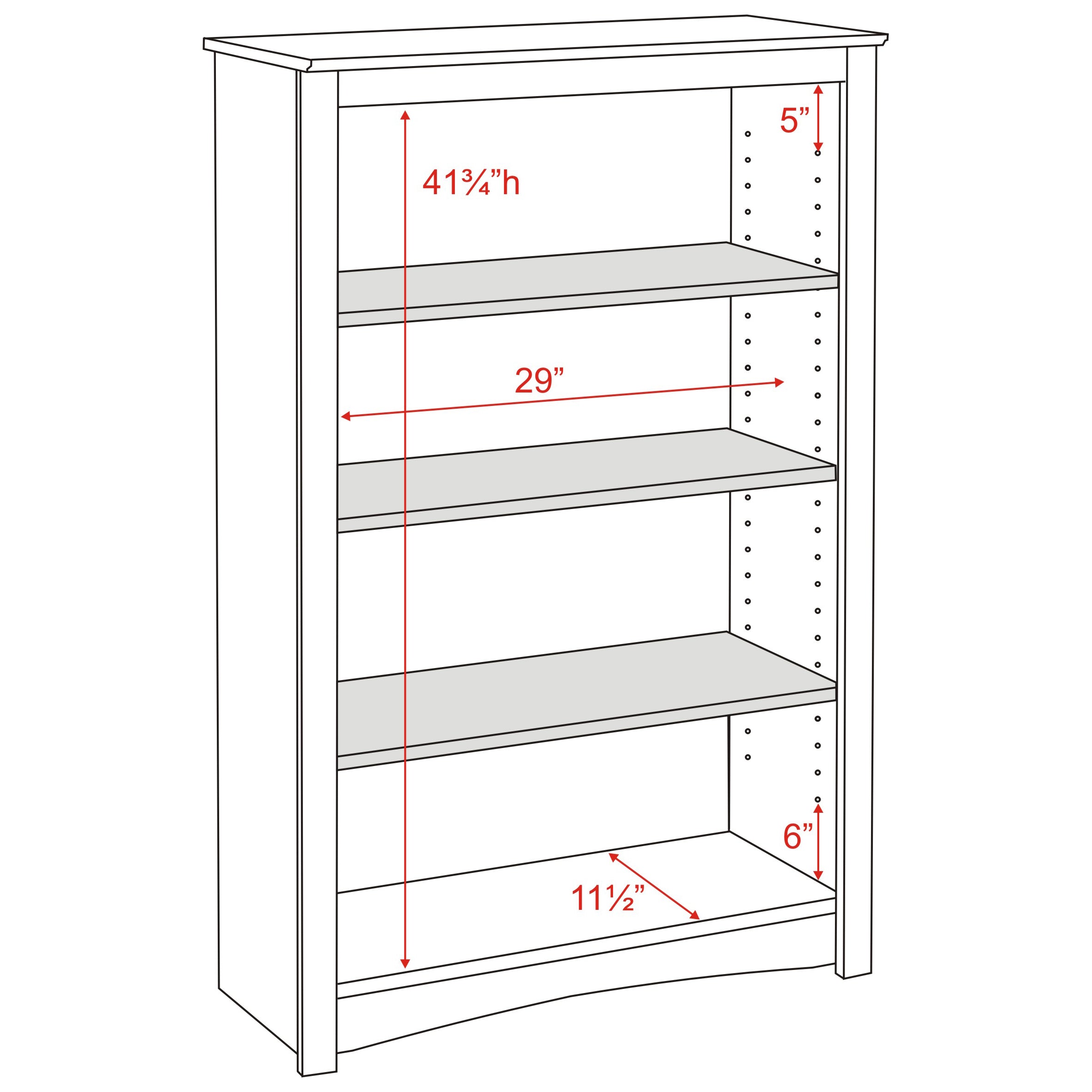 4-shelf Bookcase