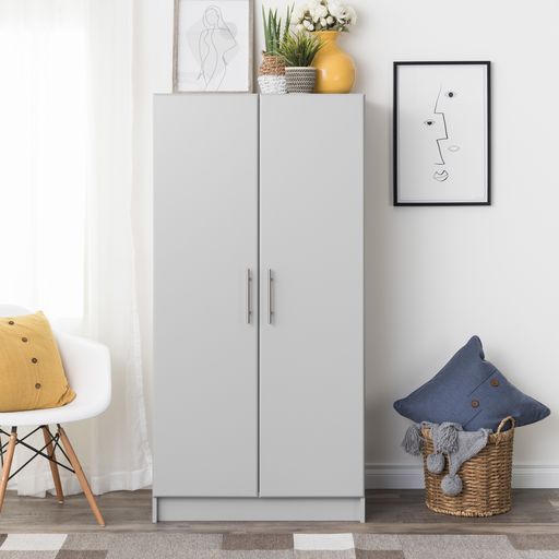 Elite 32 inch Wardrobe Cabinet, Gray (GEW-3264)