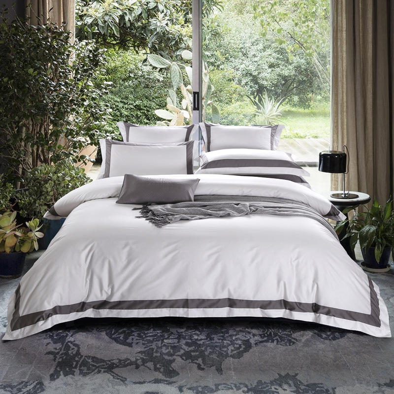 Premium 100%Cotton Hotel White Bedding Set Luxury Queen King California US size Duvet Cover Bed Sheet Fitted sheet Pillowcases