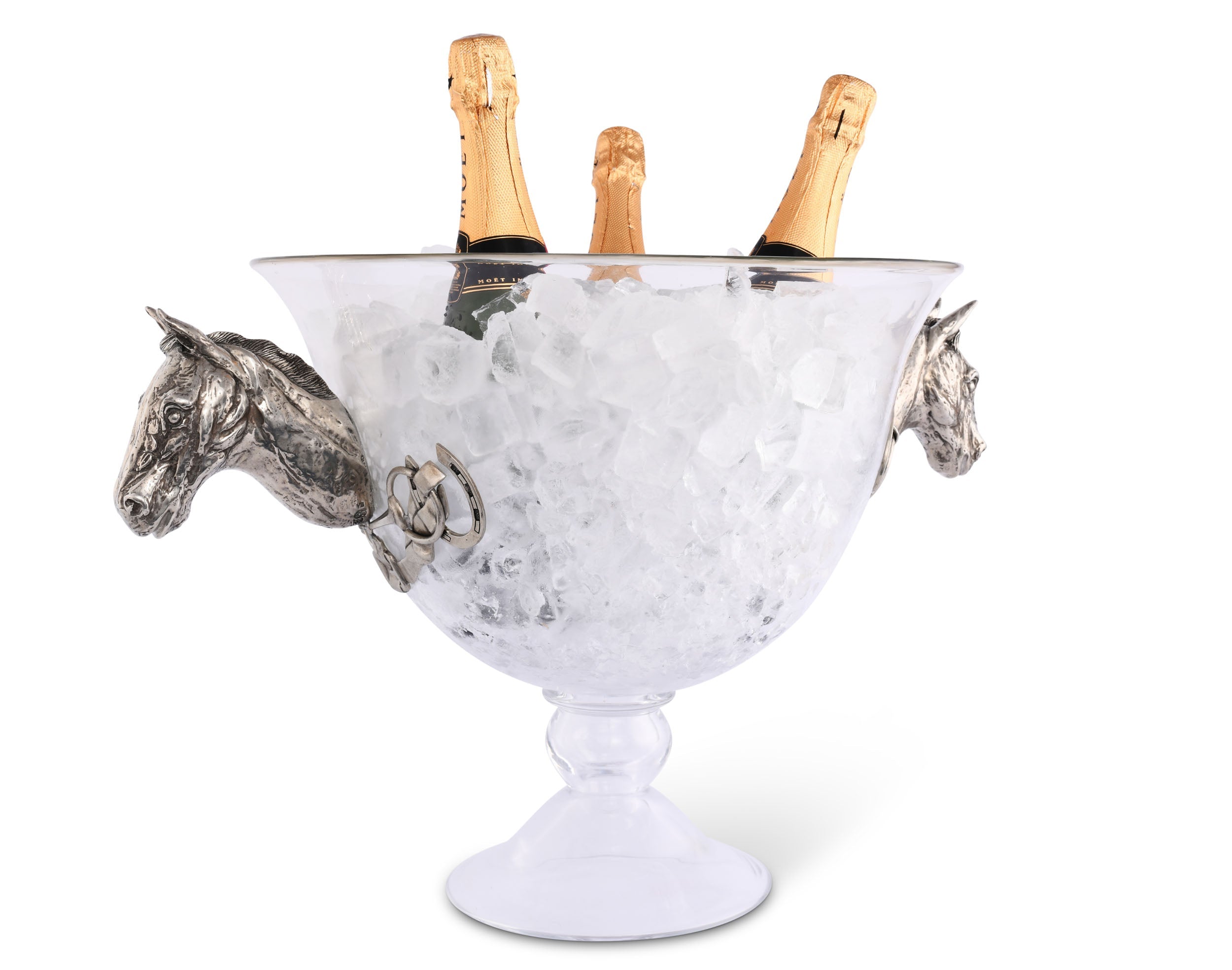 HORSE HEAD GLASS ICE TUB