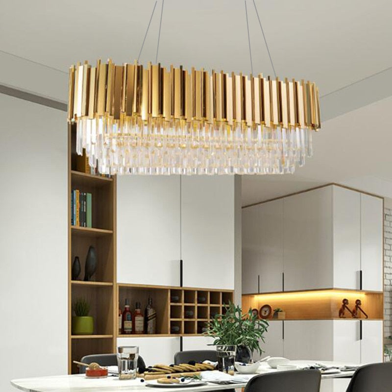 Manggic Luxury Gold Glitter Crystal Chandelier Living Room Lamp Hotel Decoration Can Be Customized Size