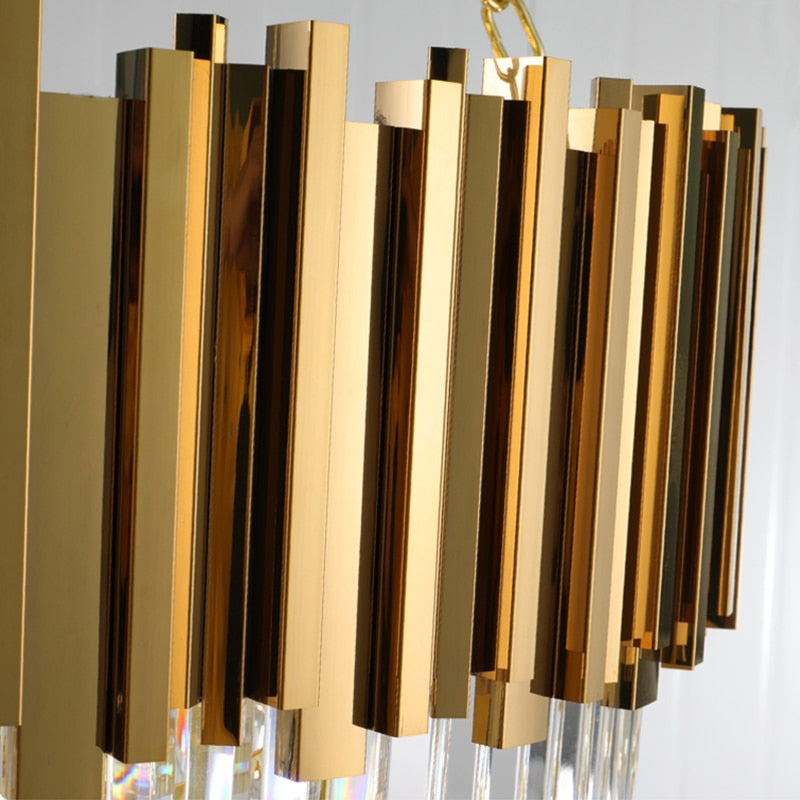 Manggic Luxury Gold Glitter Crystal Chandelier Living Room Lamp Hotel Decoration Can Be Customized Size