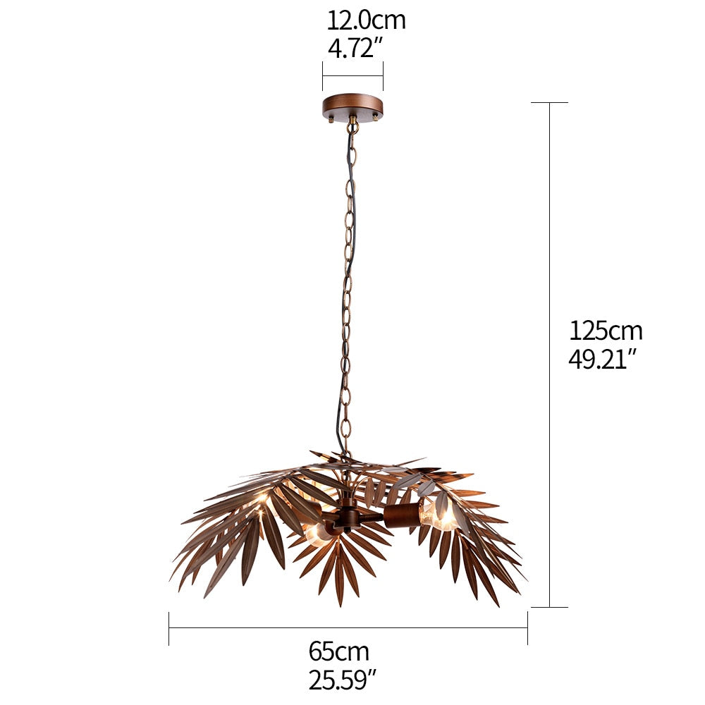 Bohemian decor bronze coconut tree lights 3*LED E27/E26 loft adjustable pendant lamp for living room bedroom lobby hotel bar