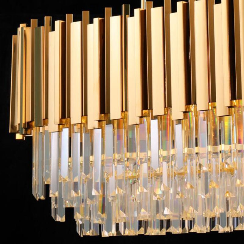 Manggic Luxury Gold Glitter Crystal Chandelier Living Room Lamp Hotel Decoration Can Be Customized Size