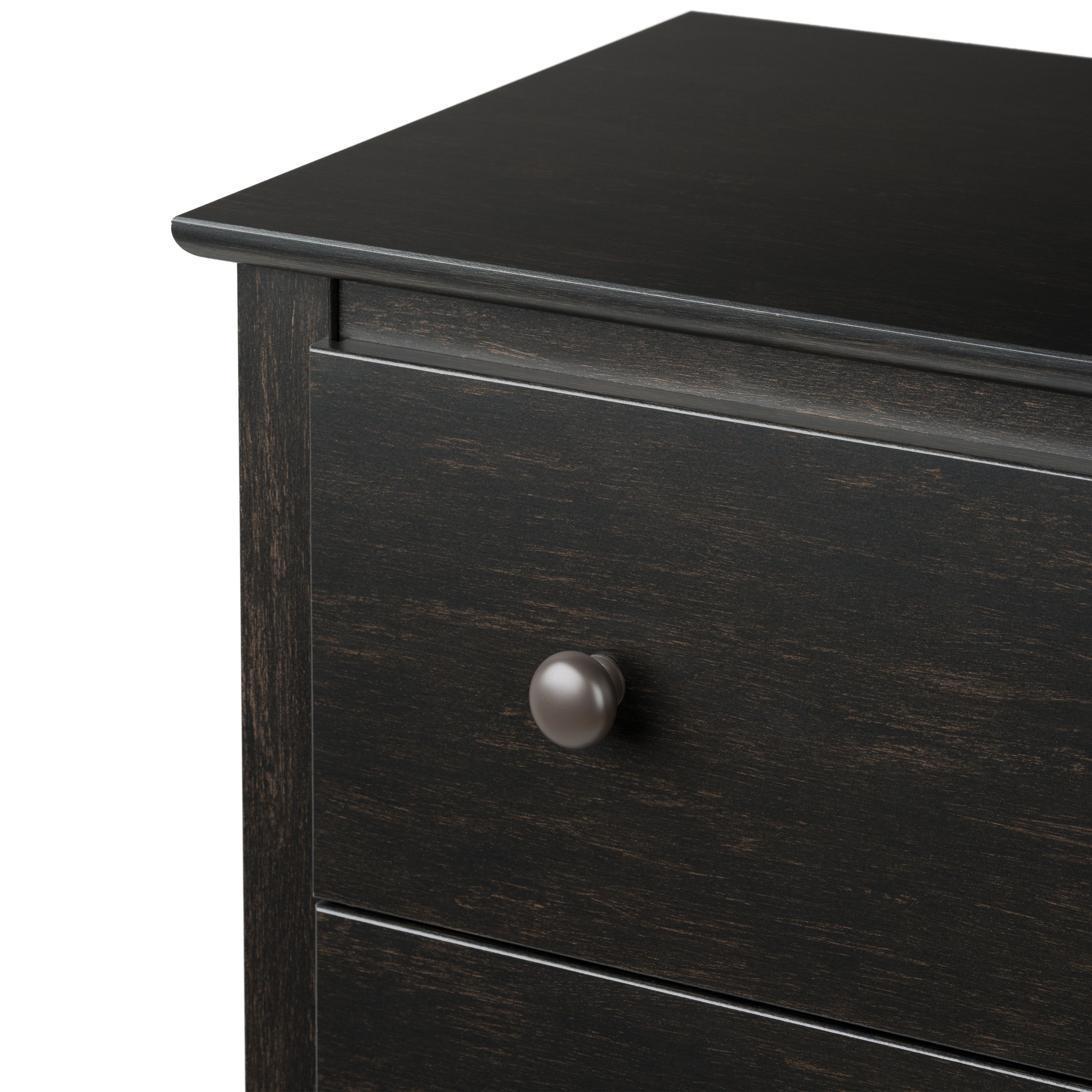 Sonoma Black 5-Drawer Chest with solid metal knobs
