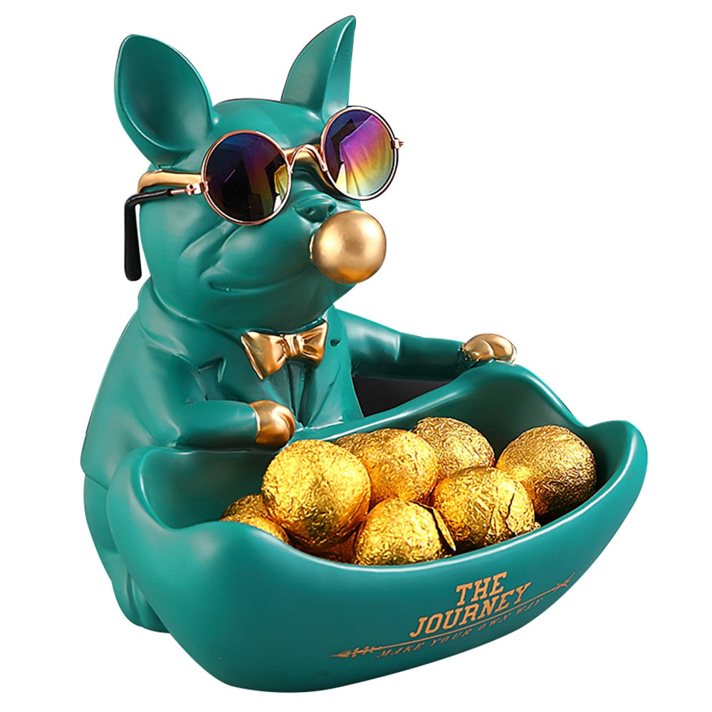 Bulldog Animal Figurines,Home Decoration Accessories,Table Ornaments,Storage Box,Dog Model Statue Sculpture,Living Room Decor