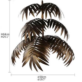 Bohemian decor bronze coconut tree lights 3*LED E27/E26 loft adjustable pendant lamp for living room bedroom lobby hotel bar