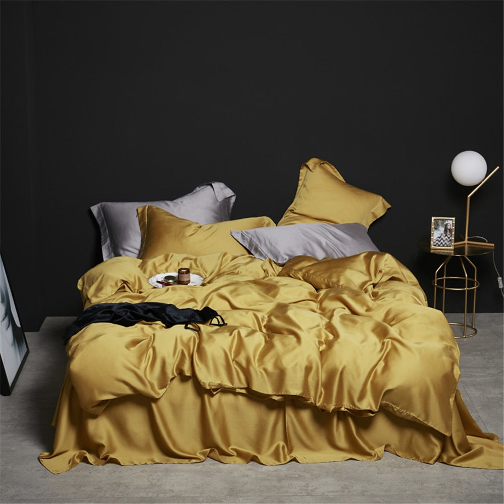 Liv-Esthete Dark Green 100% Silk Bedding Set Healthy Pure Silk Luxury Queen King Duvet Cover Flat Sheet Pillowcase Bed Linen Set