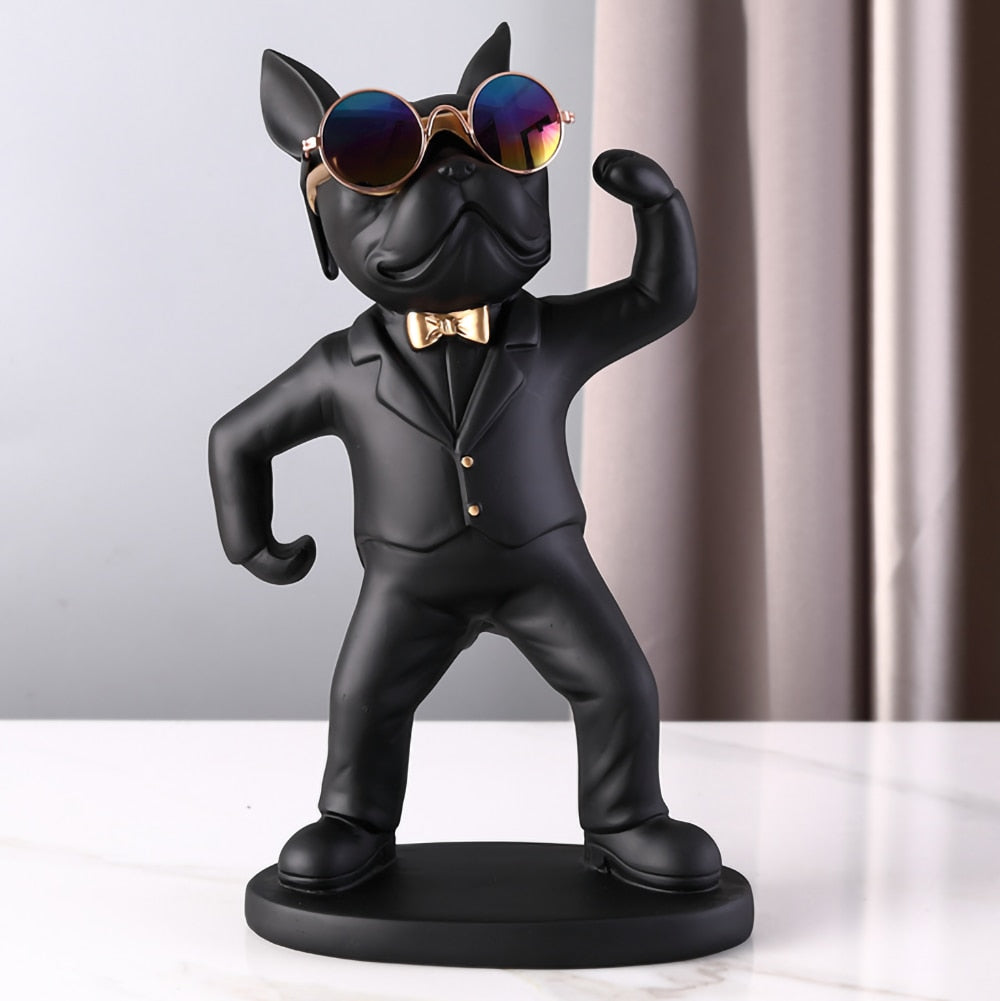 Bulldog Animal Figurines,Cup Holder,Table Ornaments,Dog Model Statue,Sculpture Home Decoration Accessories,Living Room Decor