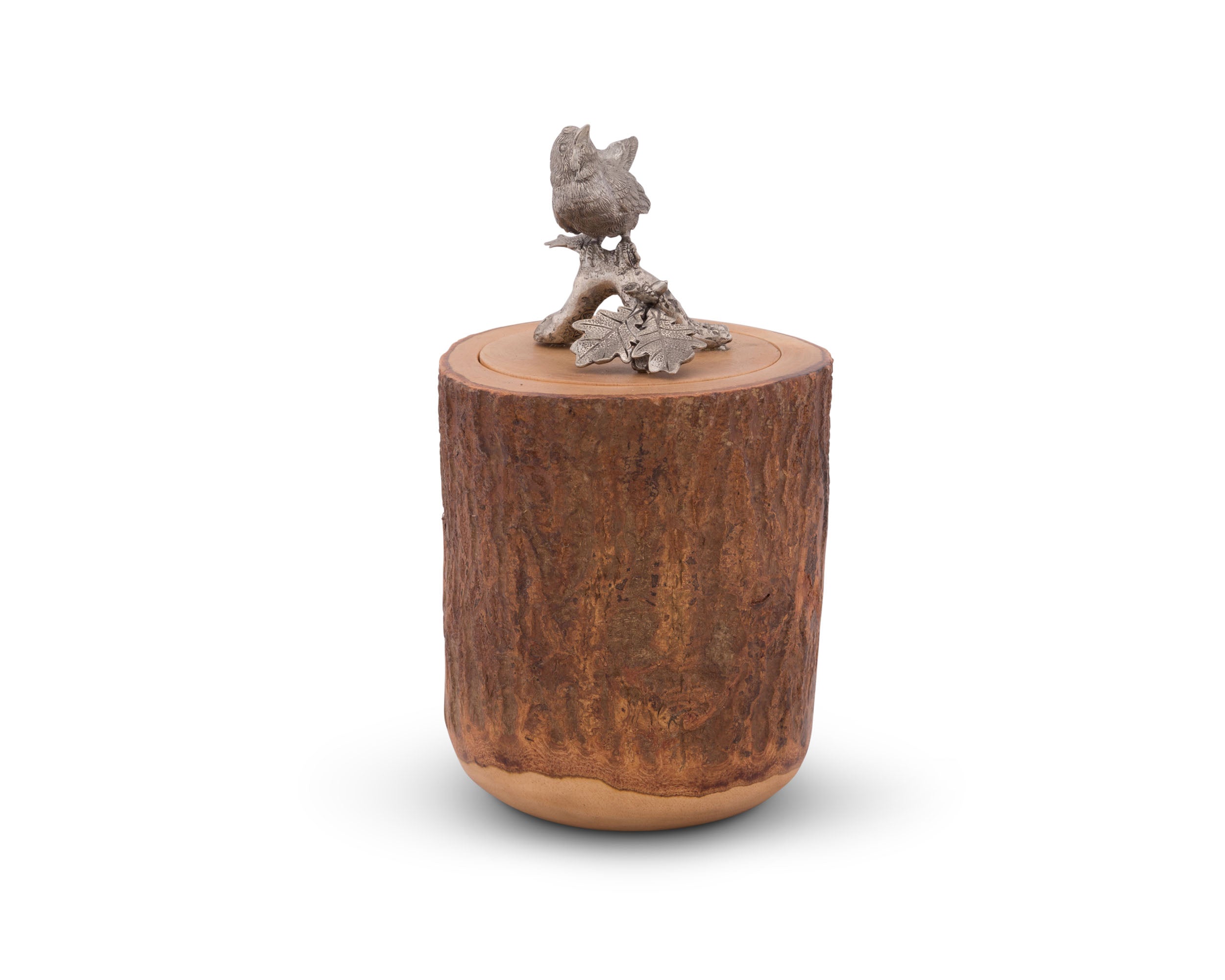 SONG BIRD WOOD CANISTER
