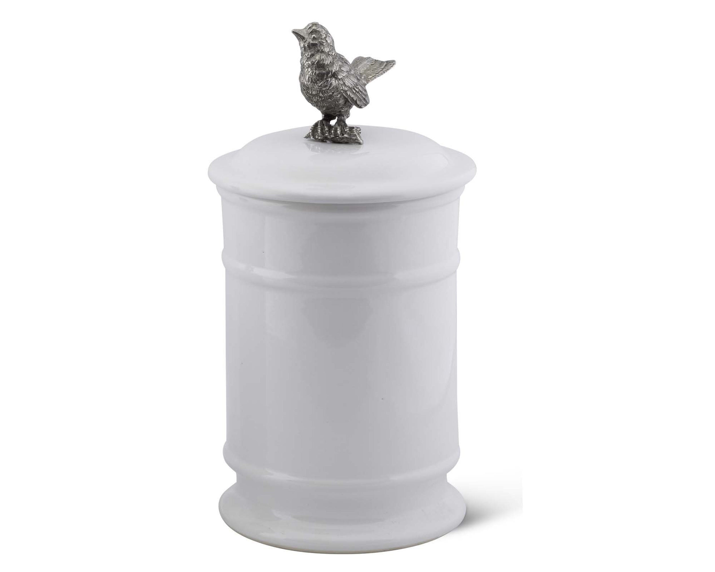 SONG BIRD STONEWARE CANISTER - TALL