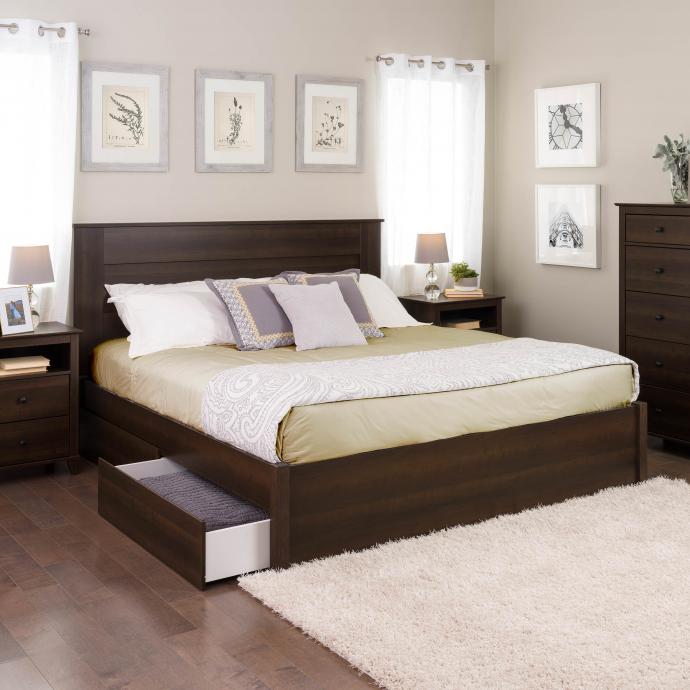 King Select 4-Post Platform Bed with 2 Drawers
