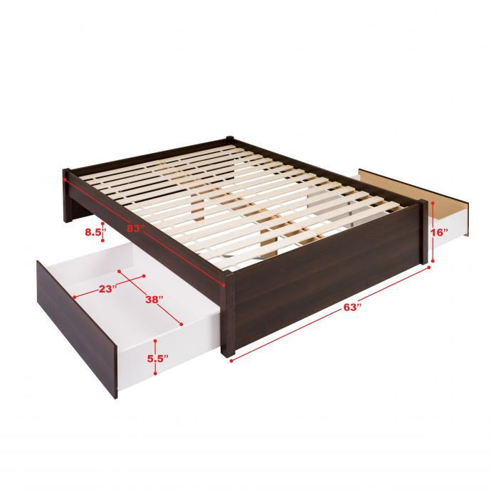 Queen Select 4-Post Platform Bed with 2 Drawers