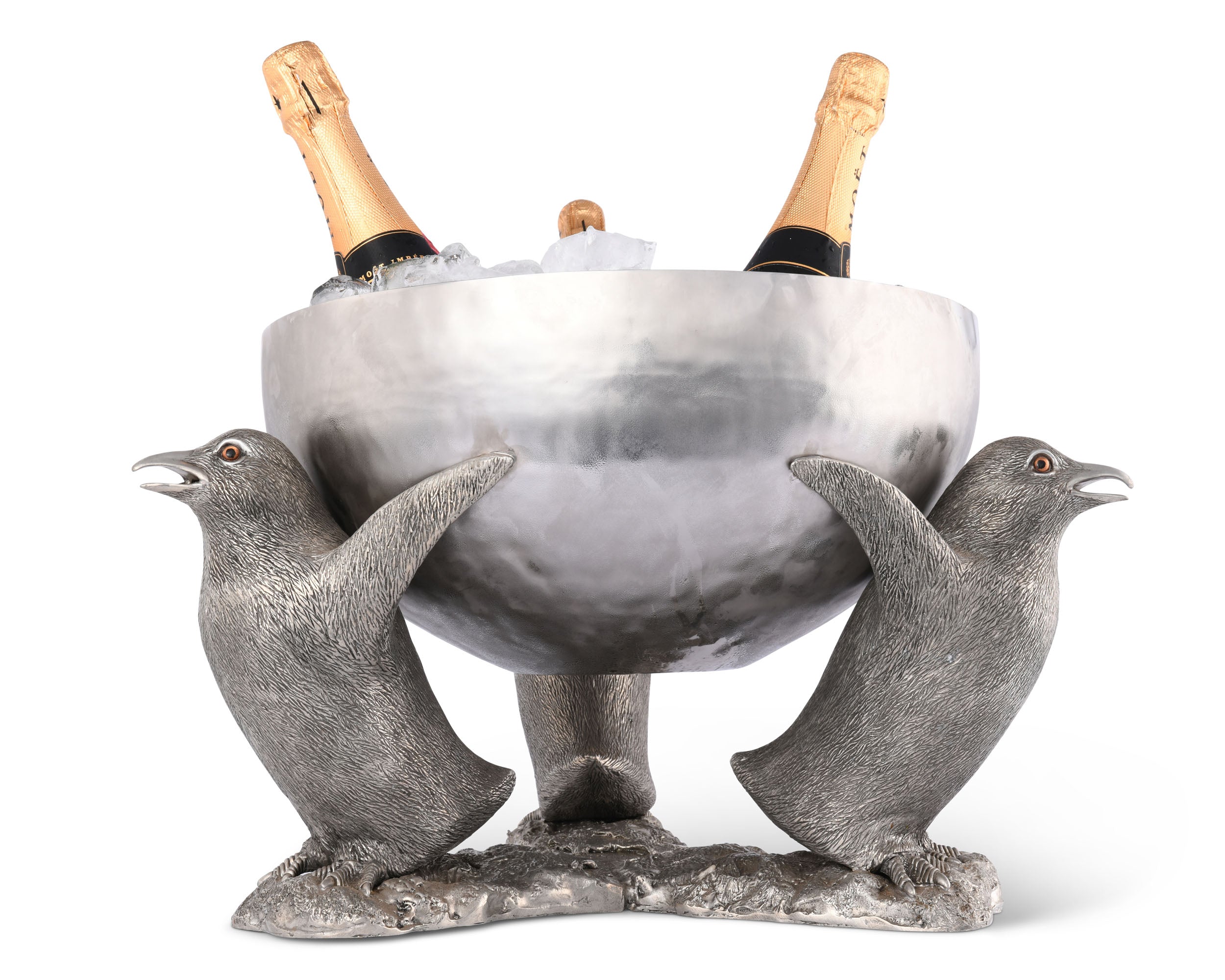 PEWTER PENGUIN ICE TUB