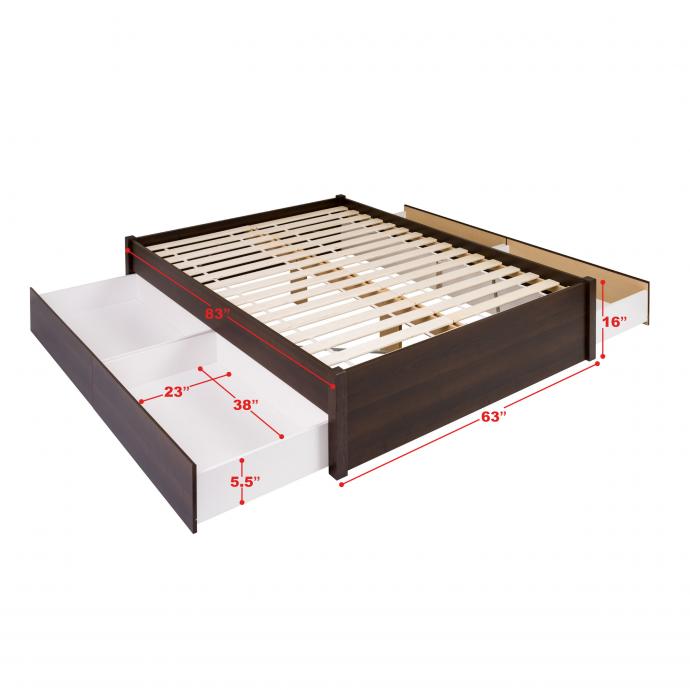 Queen Select 4-Post Platform Bed with 4 Drawers