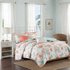 Pebble Beach 6 Piece Cotton Sateen Reversible Coverlet Set - Coral