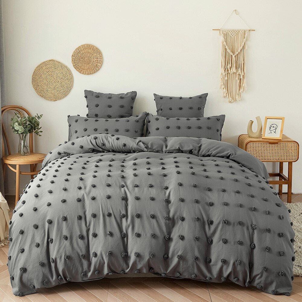 White Duvet Cover Bedding Set Twin Queen King Size 240x220 Nordic Bed Cover 135 Euro Bed Linen 2 Bedrooms Ball Bedclothe 200x200