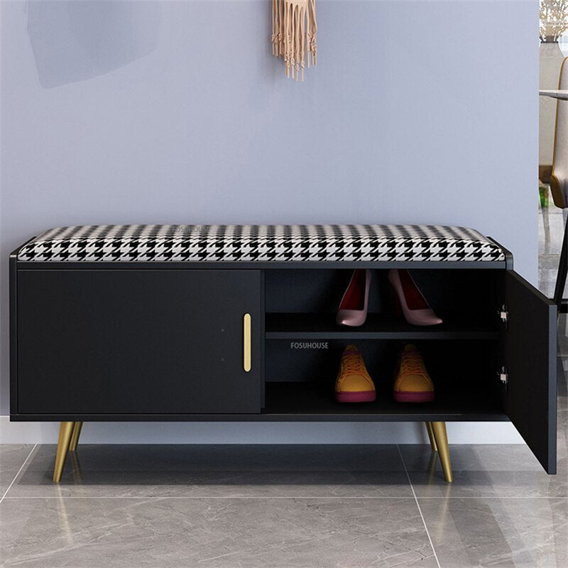 Nordic Home Shoe Cabinets Shoe Changing Stool for Living Room Furniture Modern Simple Dorm Room Bench Storage Shoe Rack Shelf