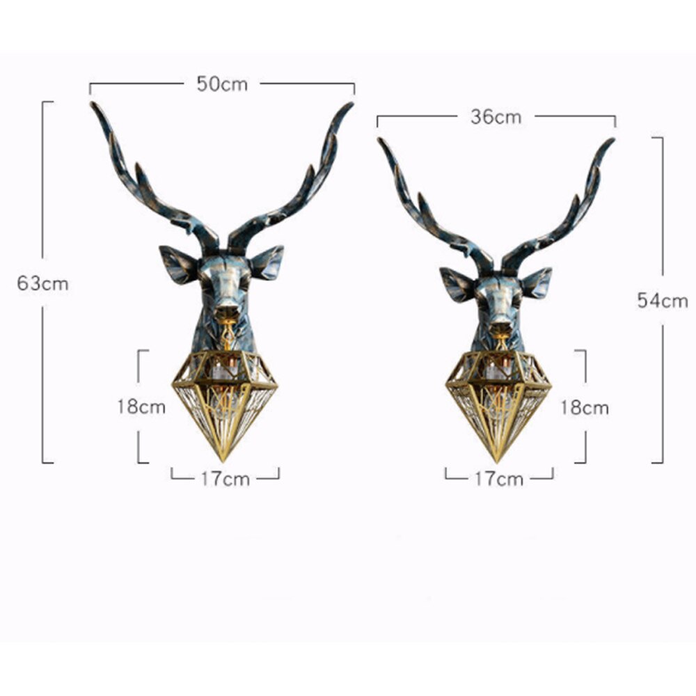 Large Size Deer Led Wall Lamp Vintage Antlers Wall Sconce Light Fixtures Bedroom Bathroom Mirror Lights Living Room Home Decor