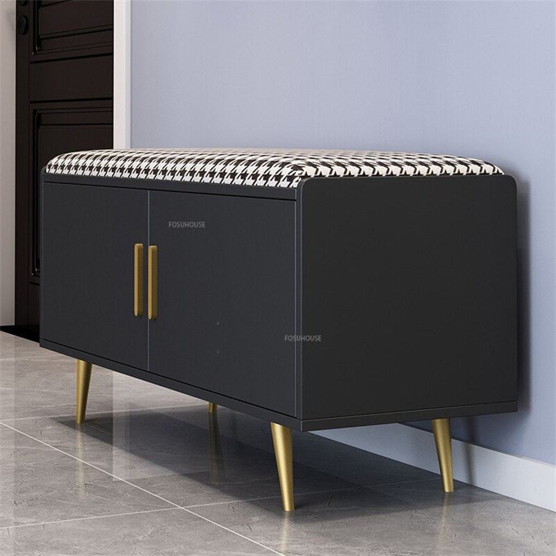 Nordic Home Shoe Cabinets Shoe Changing Stool for Living Room Furniture Modern Simple Dorm Room Bench Storage Shoe Rack Shelf