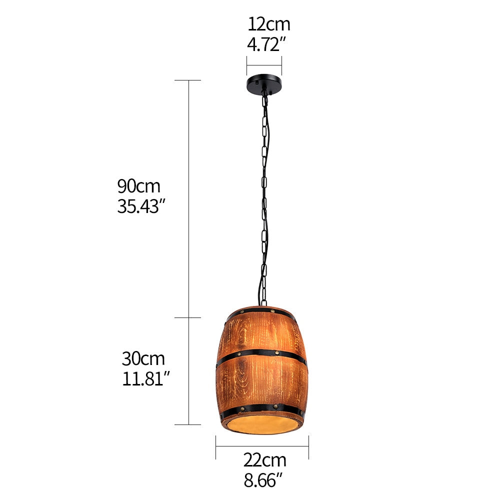 Ceiling Barrel Lamp Wood Wine Barrel Hanging Fixture Pendant Lighting Suitable For Bar Cafe Lights Atomasphere Restaurant Lamp