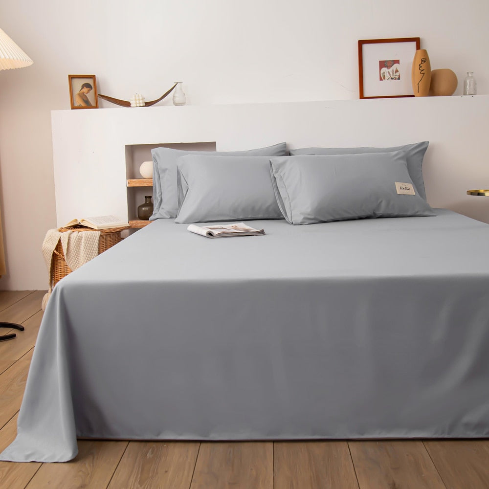Cotton Bed Sheet Cover Solid Twin Size Bed Sheets Beds Fabric Single Double Sheet Home Sheets for Bed Flat Bed Sheet