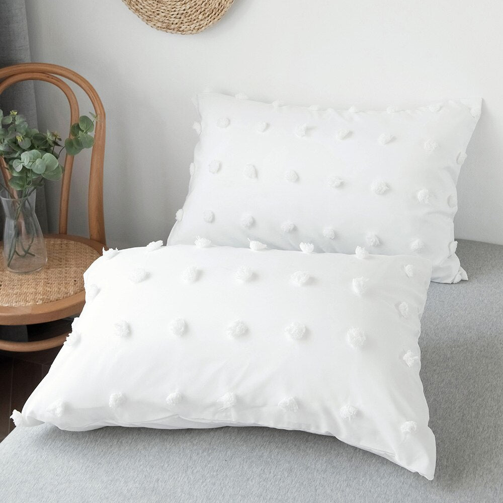 White Duvet Cover Bedding Set Twin Queen King Size 240x220 Nordic Bed Cover 135 Euro Bed Linen 2 Bedrooms Ball Bedclothe 200x200