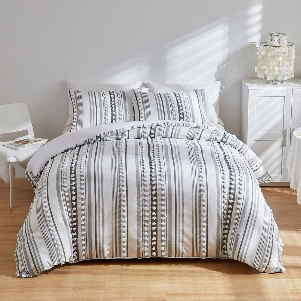 White Duvet Cover Bedding Set Twin Queen King Size 240x220 Nordic Bed Cover 135 Euro Bed Linen 2 Bedrooms Ball Bedclothe 200x200
