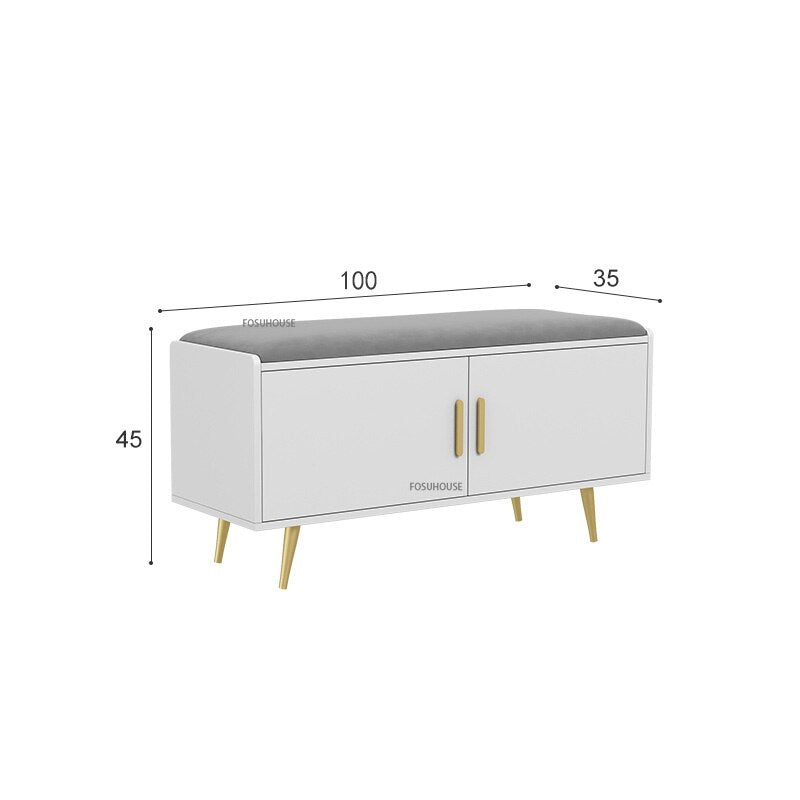 Nordic Home Shoe Cabinets Shoe Changing Stool for Living Room Furniture Modern Simple Dorm Room Bench Storage Shoe Rack Shelf