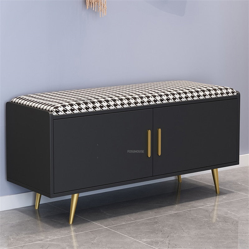 Nordic Home Shoe Cabinets Shoe Changing Stool for Living Room Furniture Modern Simple Dorm Room Bench Storage Shoe Rack Shelf