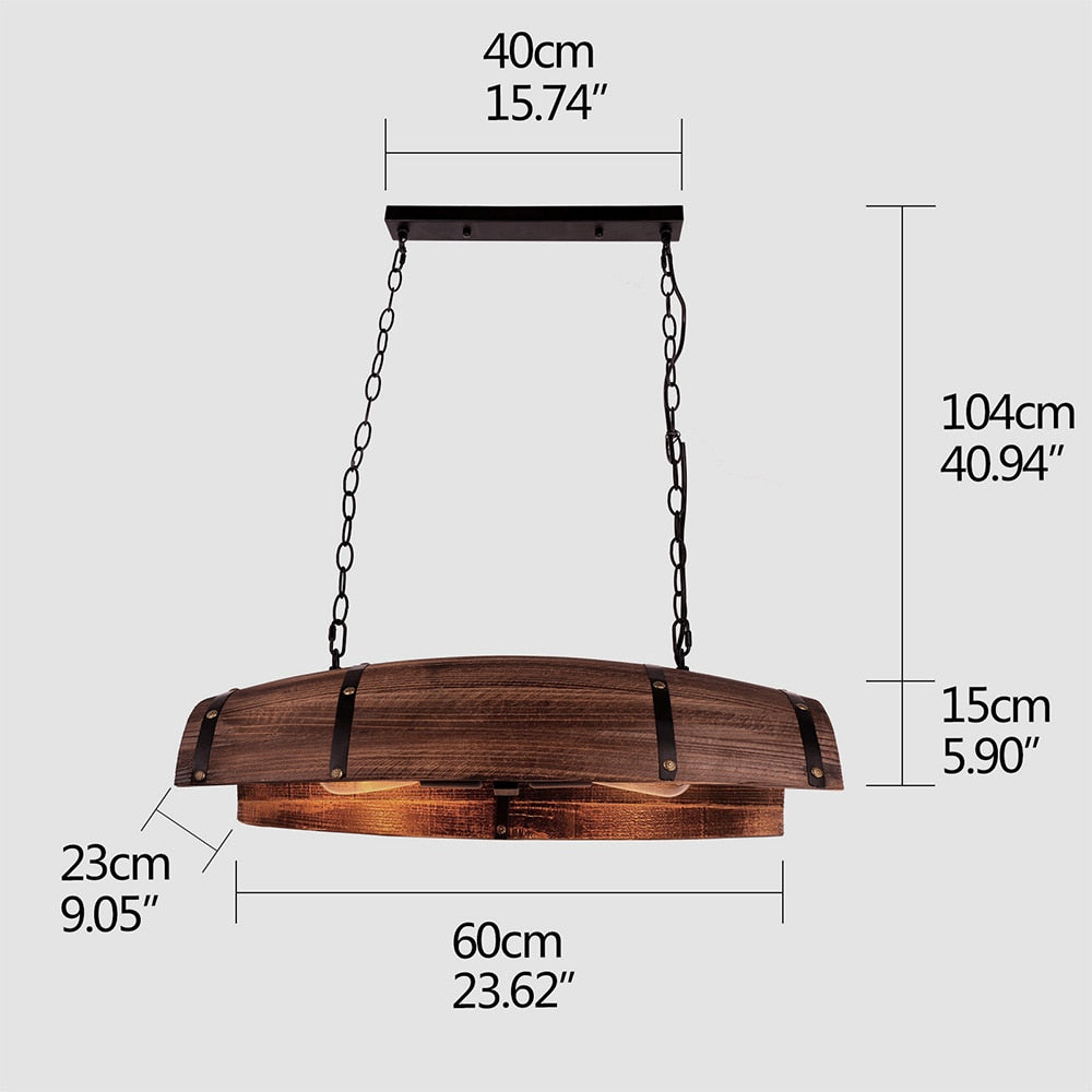Ceiling Barrel Lamp Wood Wine Barrel Hanging Fixture Pendant Lighting Suitable For Bar Cafe Lights Atomasphere Restaurant Lamp