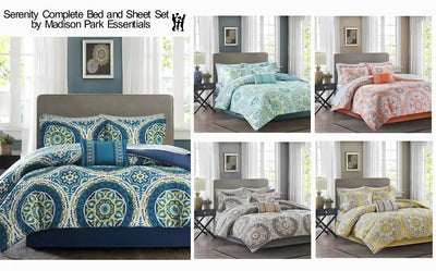 Serenity Comforter Set with Cotton Bed Sheets by Madison Park Essentials