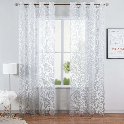 Sheer Curtain Panel White Window Treatments - Dolce Mela - Hamburg 60x100