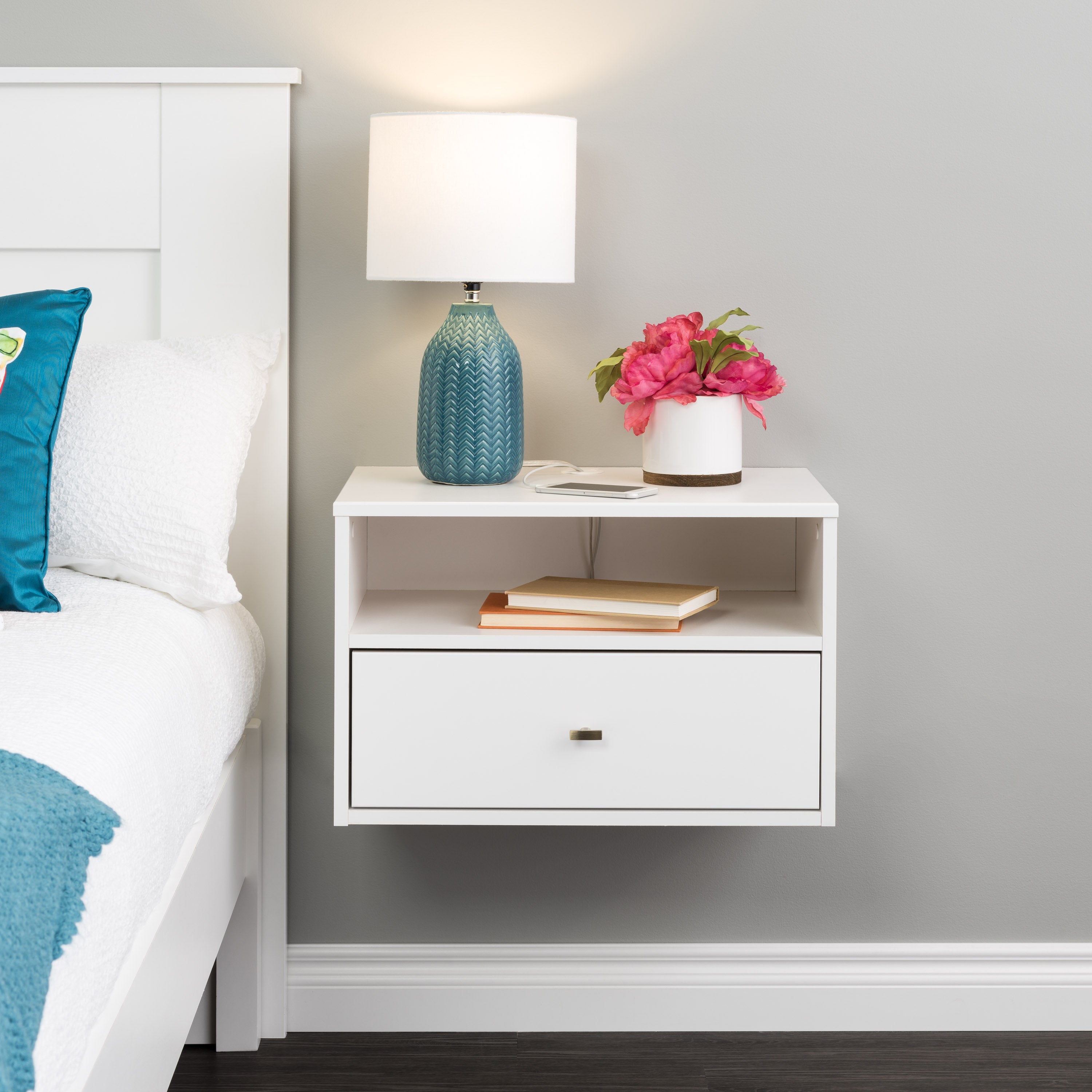 Floating Hanging Nightstand with Drawer