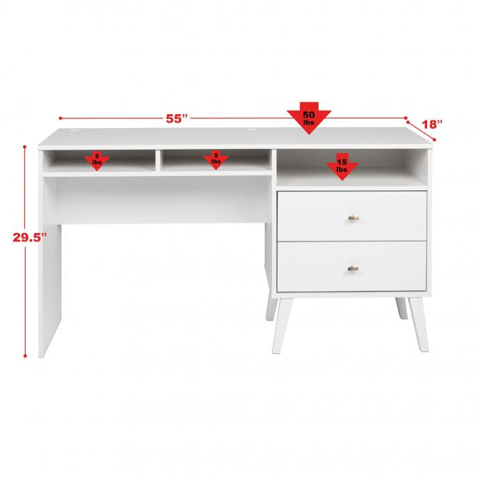 Milo Desk with Side Storage and 2 Drawers