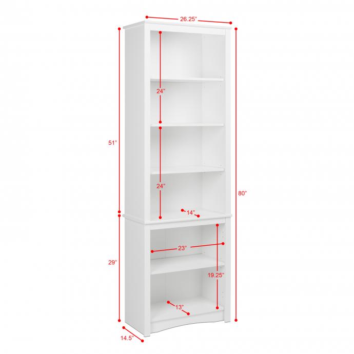Tall 6-Shelf Bookcase