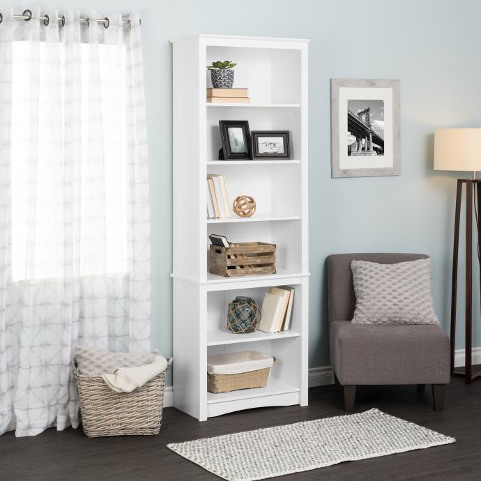 Tall 6-Shelf Bookcase