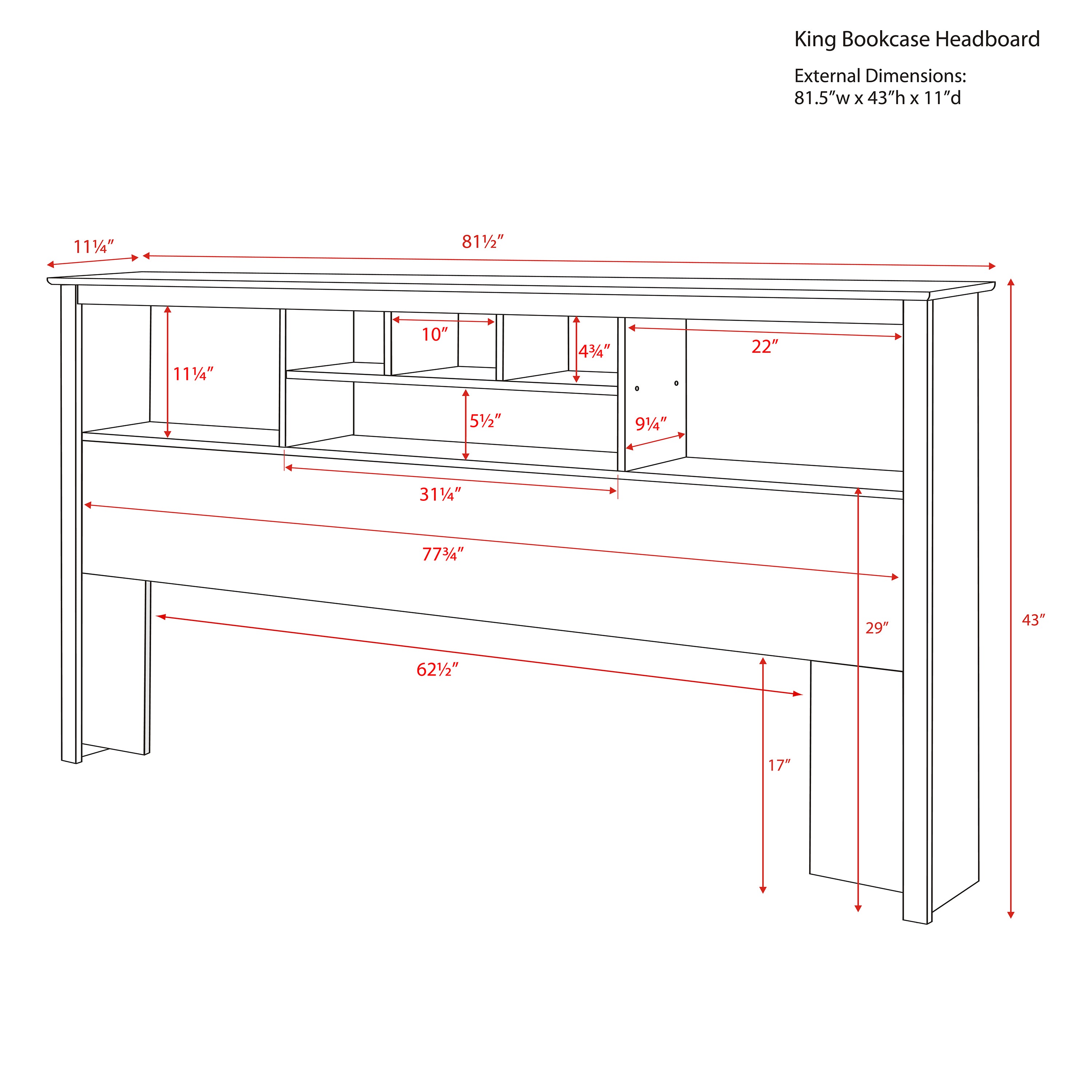 King Bookcase Headboard