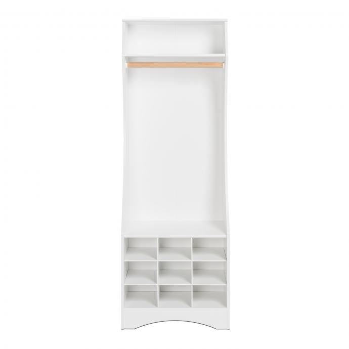White Compact Wardrobe with Shoe Storage
