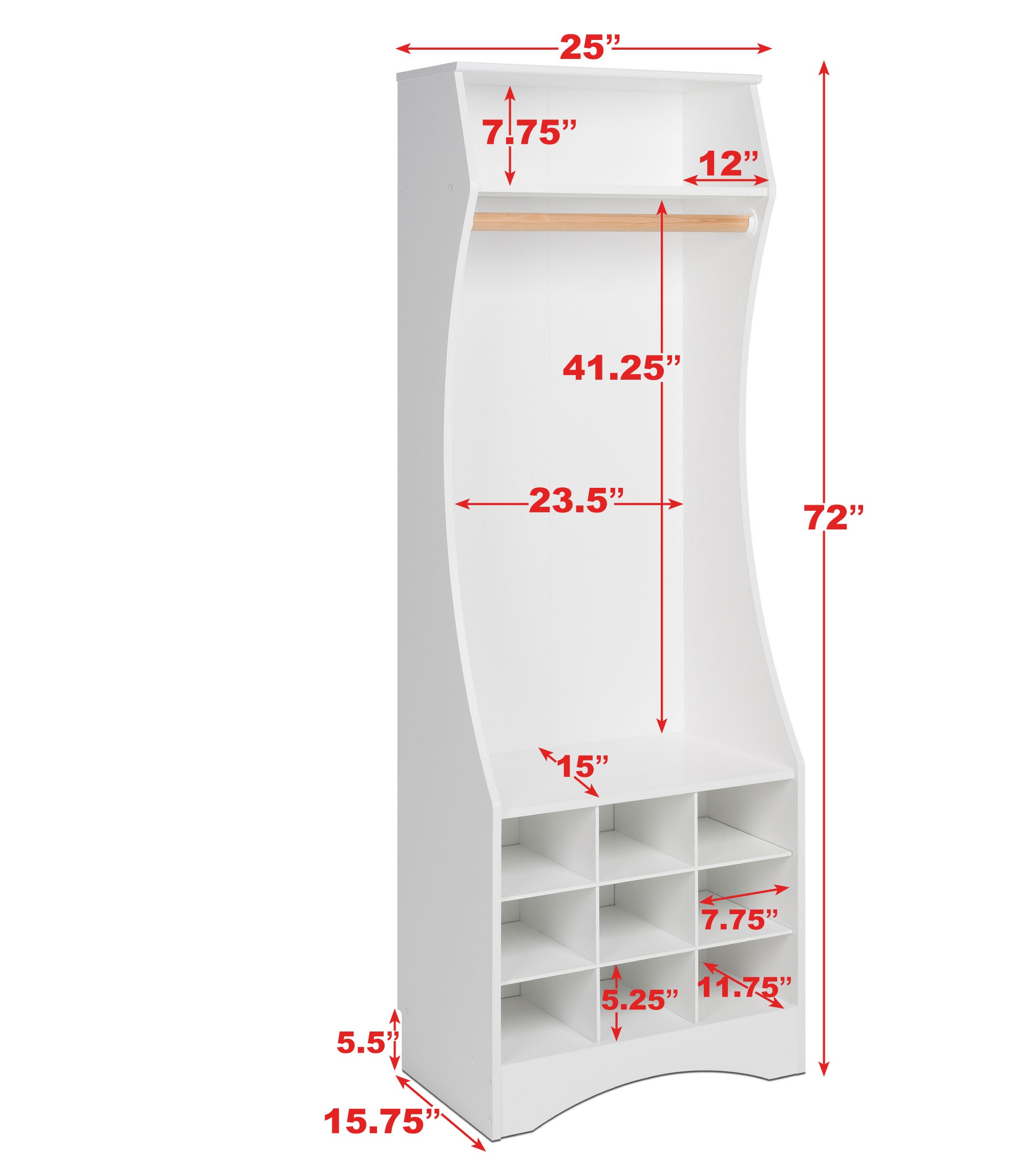 White Compact Wardrobe with Shoe Storage