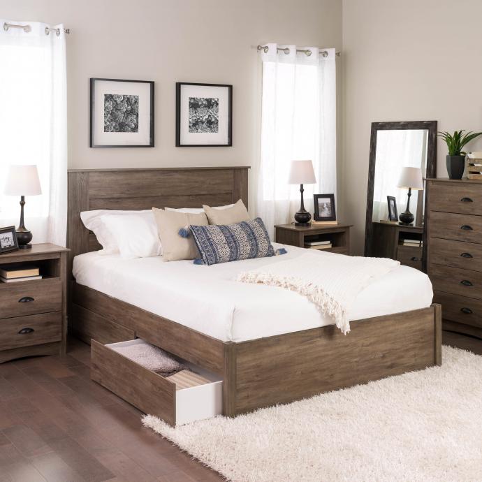 Queen Select 4-Post Platform Bed with 2 Drawers