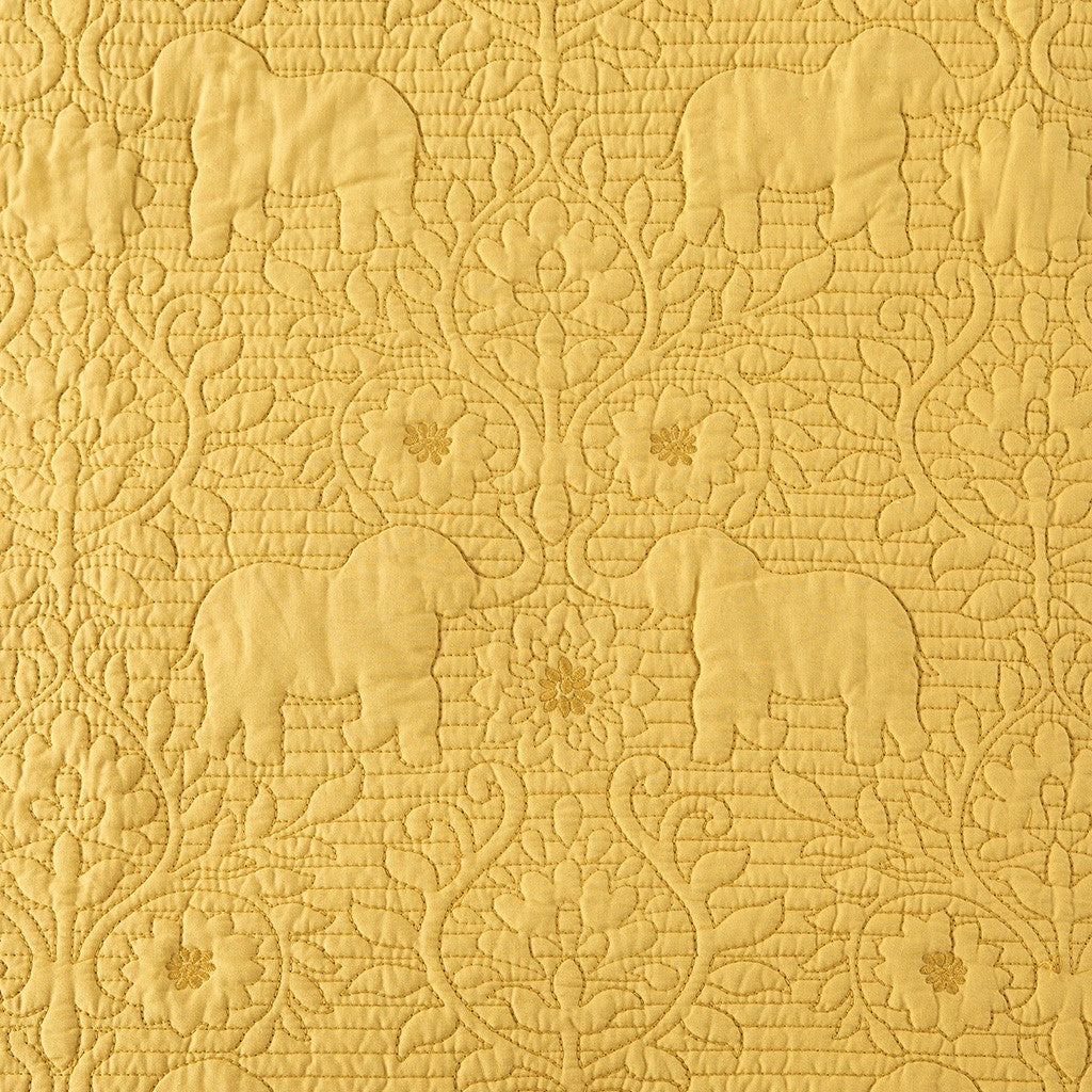 Kandula 3 Piece Reversible Cotton Quilt Set in Yellow